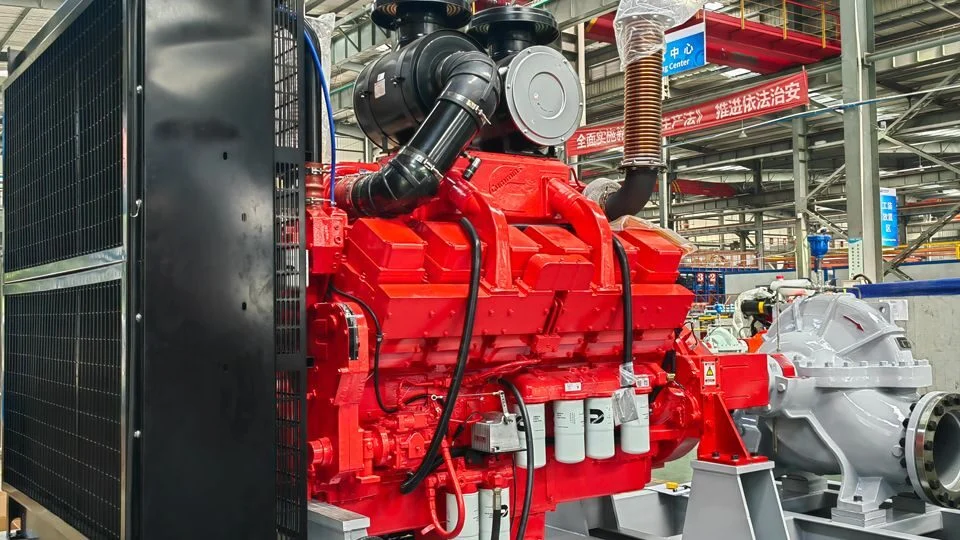 Split Case Pump Testing With Diesel Engine